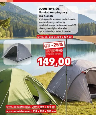 Namiot kempingowy Countryside dla 4 osób promocja w Kaufland