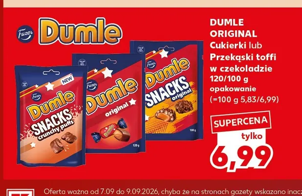 Przekąski toffi w czekoladzie Dumle Snacks Original promocja w Kaufland