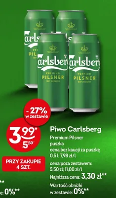 Piwo Carlsberg Premium Pilsner promocja w Żabka