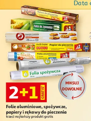 Folie aluminiowe, spożywcze, papiery i rękawy do pieczenia promocja w Auchan