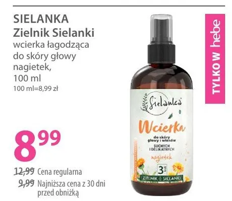 Wcierka łagodząca do skóry głowy Fielnik Sielanki nagietek promocja w Hebe