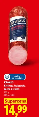 Kiełbasa krakowska sucha Lukullus promocja w Lidl