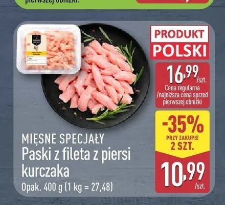 Paski z fileta z piersi kurczaka Mięsne Specjały promocja w Aldi