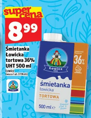 Śmietanka Łowicka tortowa 36% UHT promocja w TOPAZ