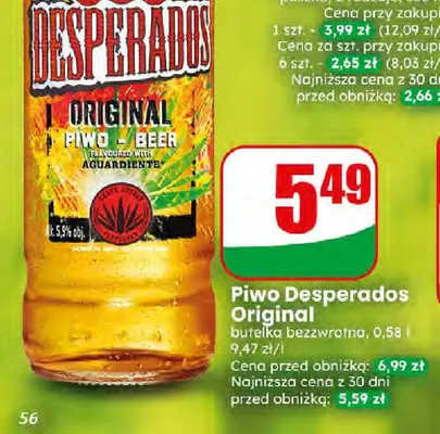 Piwo Desperados Original promocja w Dino