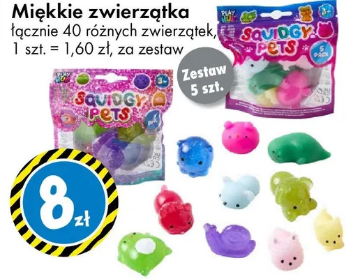 Miękkie zwierzątka łącznie 40 różnych zwierzatek, 1 szt. = 1,60 zł, za zestaw promocja w Tedi