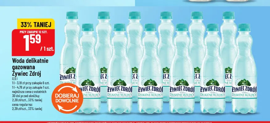 Woda gazowana delikatnie Żywiec Zdrój promocja w POLOmarket