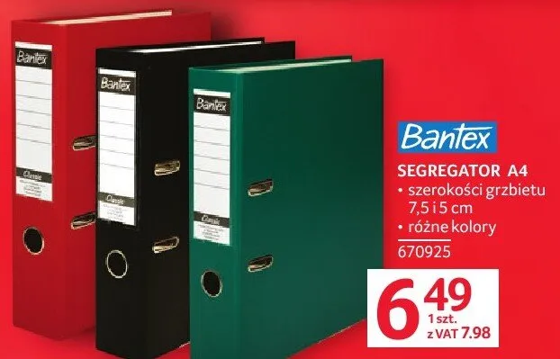 Segregator A4 Bantex promocja w Selgros