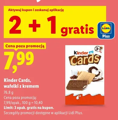 Wafelki z kremem Kinder Cards promocja w Lidl