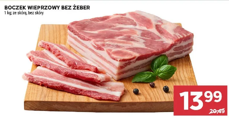 Boczek wieprzowy bez żeber ze skórą promocja w Stokrotka