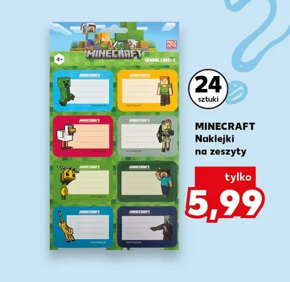 Naklejki na zeszyty Minecraft promocja w Kaufland