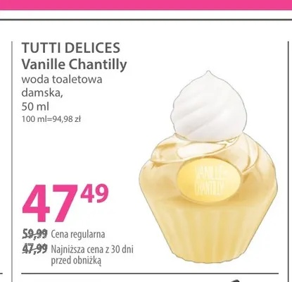 Woda toaletowa damska Vanille Chantilly Tutti Delices promocja w Hebe