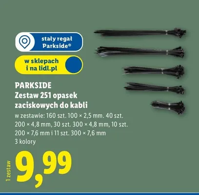 Zestaw 251 opasek zaciskowych do kabli promocja w Lidl