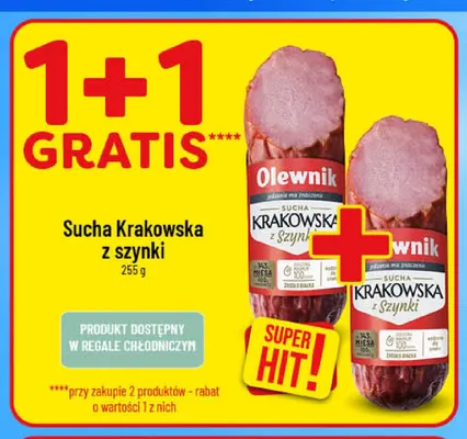 Kiełbasa sucha krakowska z szynki Olewnik promocja w POLOmarket