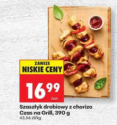 Szaszłyk drobiowy z chorizo promocja w Biedronka