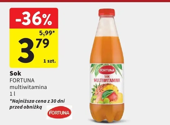 Sok Fortuna multiwitamina promocja w Intermarche