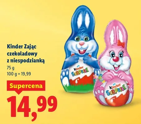 Zając czekoladowy z niespodzianką Kinder promocja w Lidl