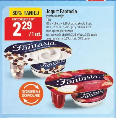 Jogurt Fantasia z gwiazdkami w czekoladzie promocja w POLOmarket