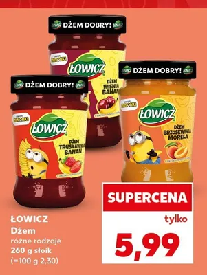 Dżem brzoskwinia morela Łowicz promocja w Kaufland