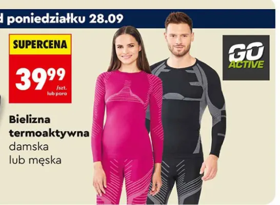 Bielizna termoaktywna damska Go Active promocja w Biedronka