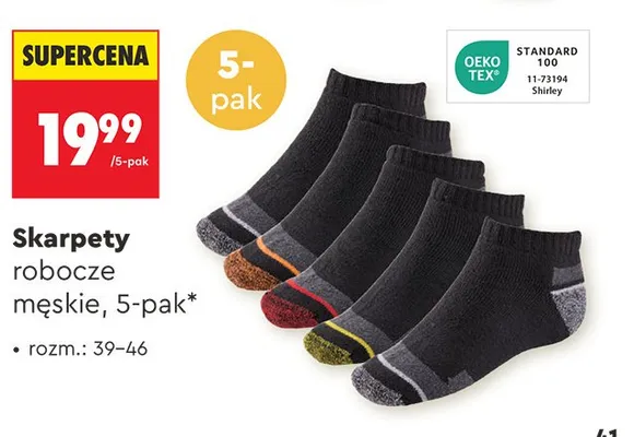 Skarpety robocze męskie 5-pak promocja w Biedronka