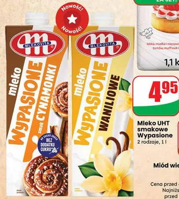 Mleko UHT smakowe cynamonowe promocja w Dino