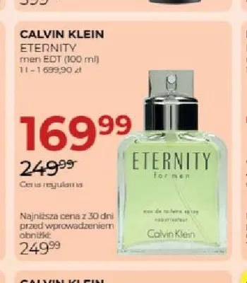 Woda toaletowa Calvin Klein Eternity promocja w Drogerie Jawa
