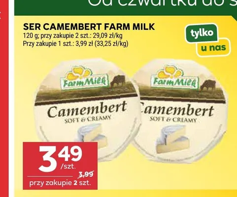 Ser Camembert Farm Milk promocja w Stokrotka