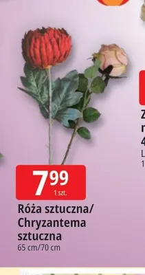 Róża sztuczna 65 cm promocja w Leclerc