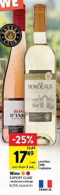 Wino białe Expert Club Bordeaux Moelleux promocja w Intermarche