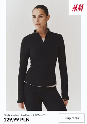 Ciepły sportowy top Fleece SoftMove™ H & M promocja w H&M