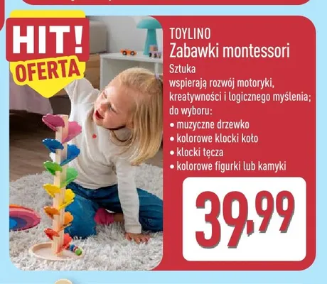 Zabawki montessori muzyczne drzewko Toylino promocja w Aldi