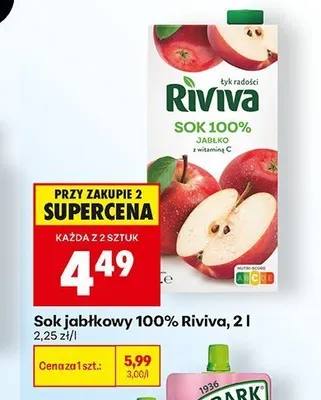 Sok jabłkowy 100% Riviva promocja w Biedronka