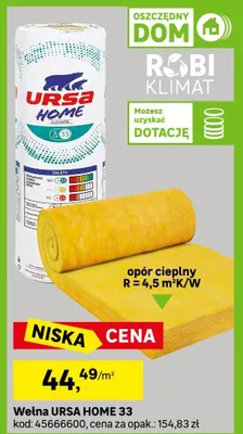 Wełna URSA HOME 33 promocja w Leroy Merlin