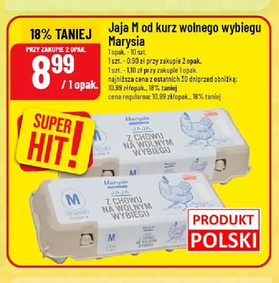 Jajka kurze M od kur z wolnego wybiegu Marysia promocja w POLOmarket