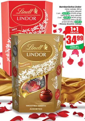 Bombonierka Lindor różne rodzaje promocja w Dino