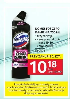 Płyn do WC Domestos Zero Kamienia promocja w Selgros