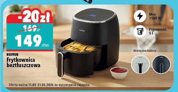 Frytkownica beztłuszczowa 1000 w Silvercrest promocja w Biedronka Home