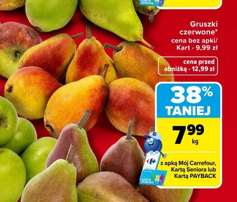 Gruszki czerwone promocja w Carrefour Market