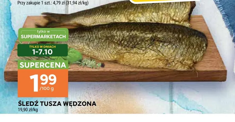 Śledź tusza wędzona promocja w Stokrotka