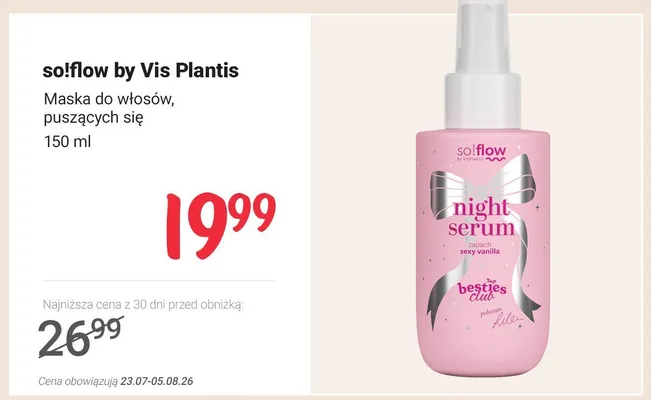 Maska do włosów puszących się so!flow by Vis Plantis promocja w Rossmann