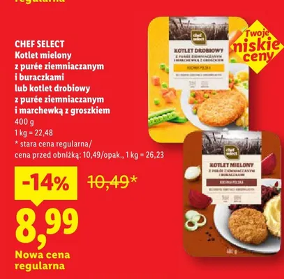Kotlet mielony z purée ziemniaczanym i buraczkami Chef Select promocja w Lidl
