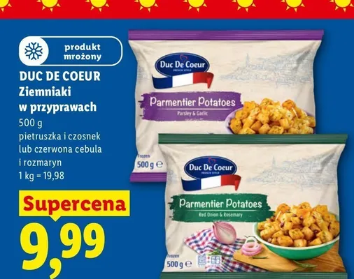 Ziemniaki w przyprawach z czerwoną cebulą i rozmarynem Duc De Coeur promocja w Lidl