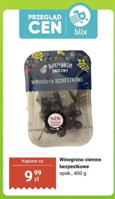 Winogrono ciemne bezpestkowe, 400 g promocja w Biedronka