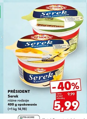 Serek waniliowy Président promocja w Kaufland