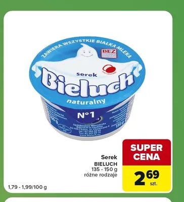 Serek naturalny Bieluch promocja w Carrefour Express