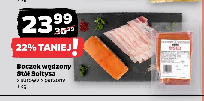 Boczek wędzony parzony Stół Sołtysa promocja w Netto