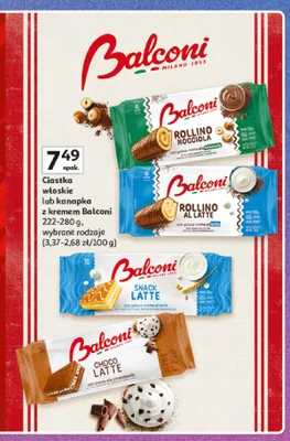 Ciastka włoskie Balconi Rollino al Latte promocja w Auchan