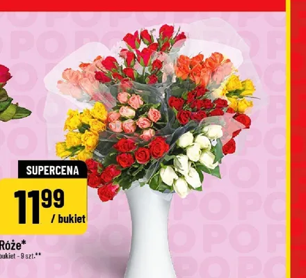 Róże bukiet promocja w POLOmarket