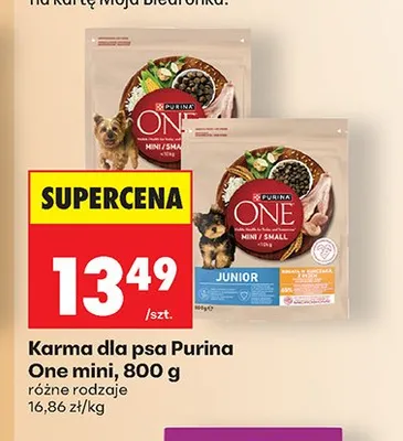 Karma dla psa Purina One Mini promocja w Biedronka